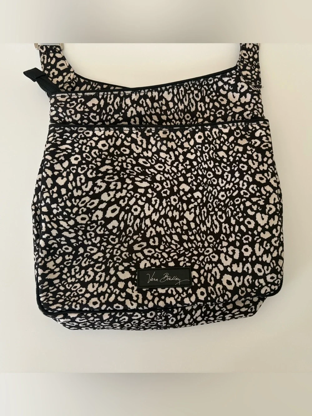 Vera Bradley Black and Cream Leopard-Print Crossbody